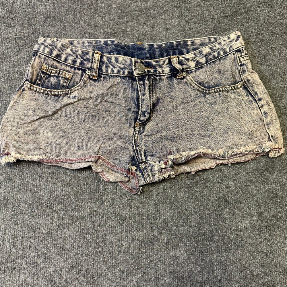 Denim Co Shorts Womens Size 10 Blue Acid Wash Cotton Raw Hem Casual Summer Denim